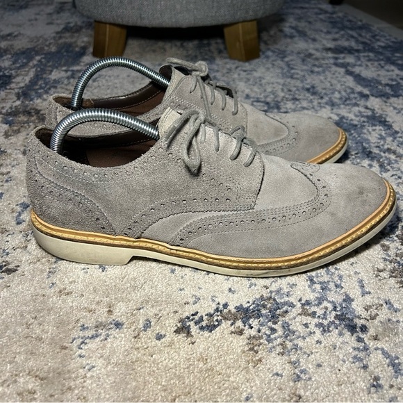 Cole Haan Gray Suede Wingtip Oxford Dress Shoes Size 10.5 - Picture 1 of 12